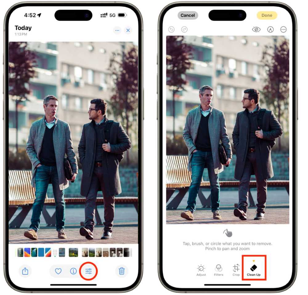 remove people - apple - step 1