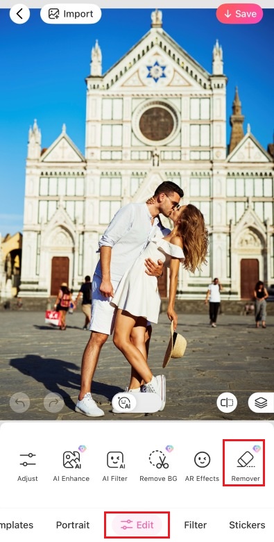 remove people - beautyplus app - step1