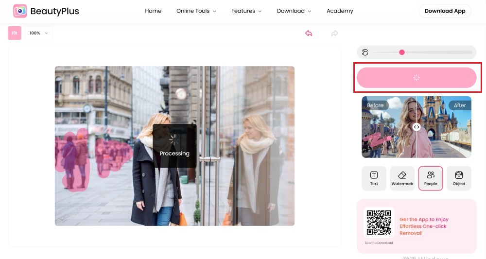 remove people - beautyplus online - step3
