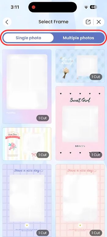 Photo Booth Apps-BeautyPlus-Choose a template