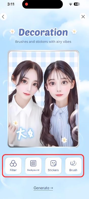 Photo Booth Apps-BeautyPlus-Decorations