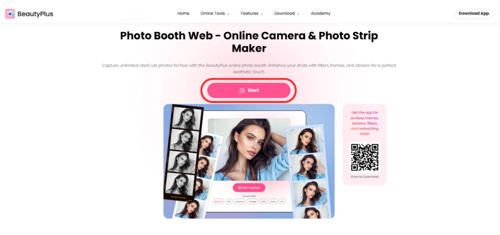 Photo Booth Apps-BeautyPlus-PhotoBooth web