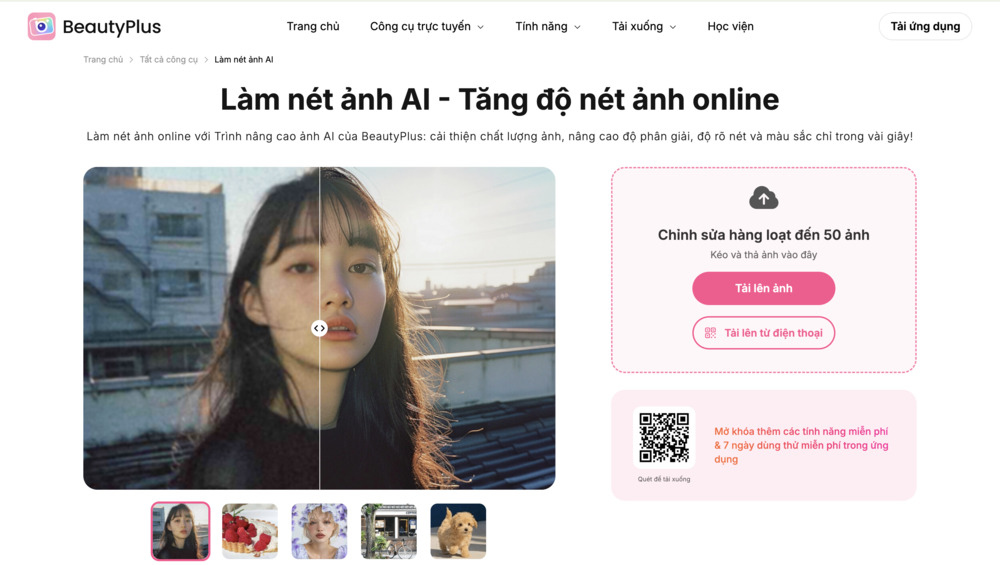 cách làm nét ảnh-Chọn Tải lên ảnh hoặc Tải ảnh lên từ điện thoại