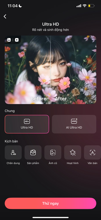 cách làm nét ảnh-Ứng dụng có rất nhiều công cụ để bạn lựa chọn trong mục Chung và mục Kịch bản