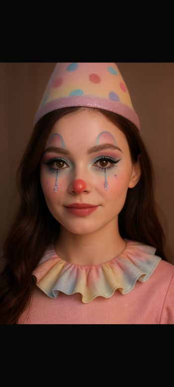 Halloween Makeup Ideas - Prompt - Colorful clown