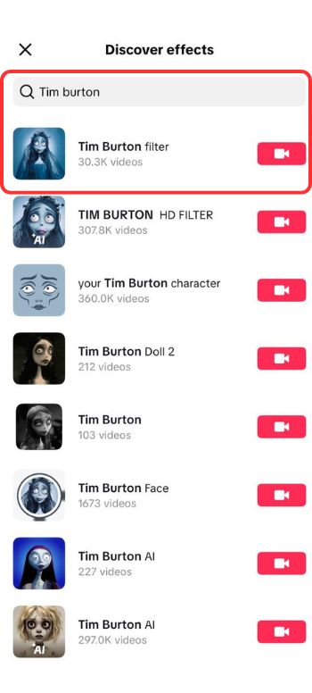 Tim Burton Filter-tim burton effects