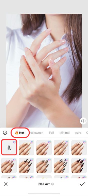 virtual nail try on - BeautyPlus Custom design - Upload