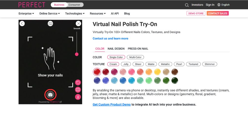 virtual nail try on - PerfectCorp - Save the photo