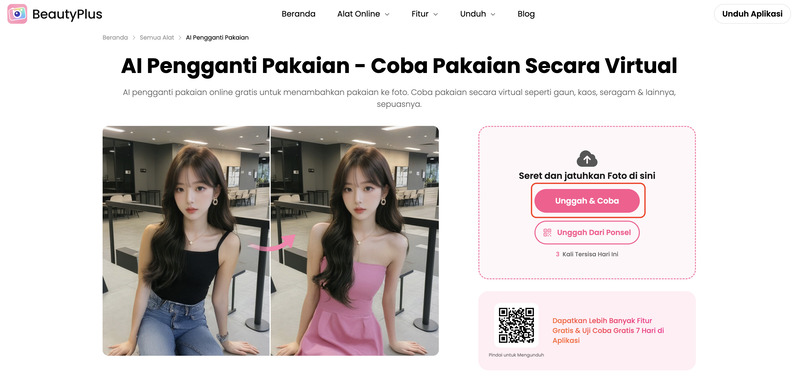 Cara Mengganti Pakaian di Foto - BeautyPlus