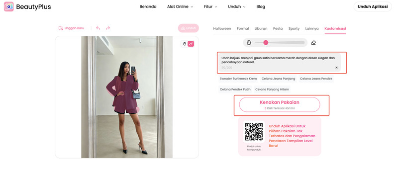 Customize Outfit Sesuai Keinginanmu - Gunakan brush untuk menandai area