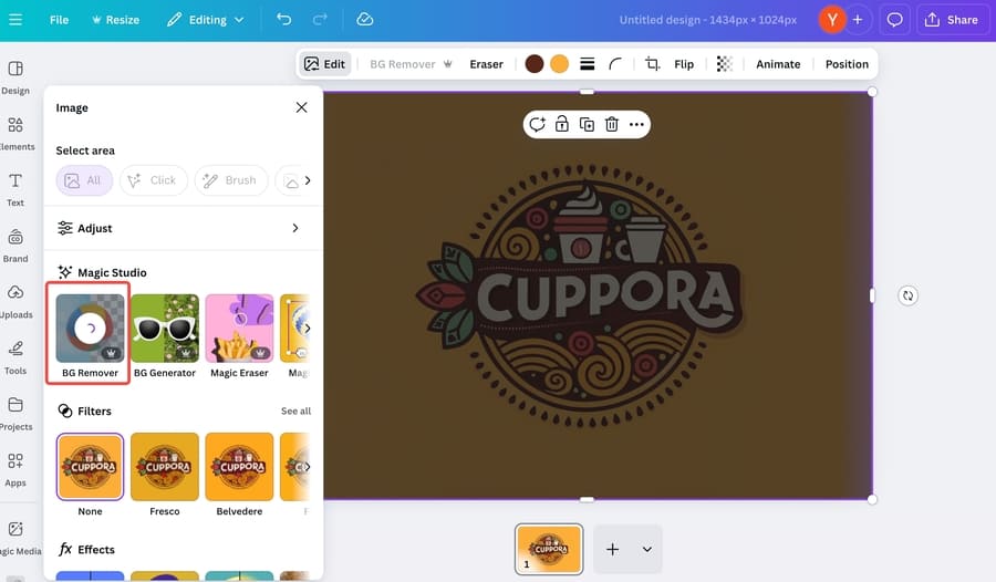 Cara Menghapus Background Logo di Canva-langkah 1