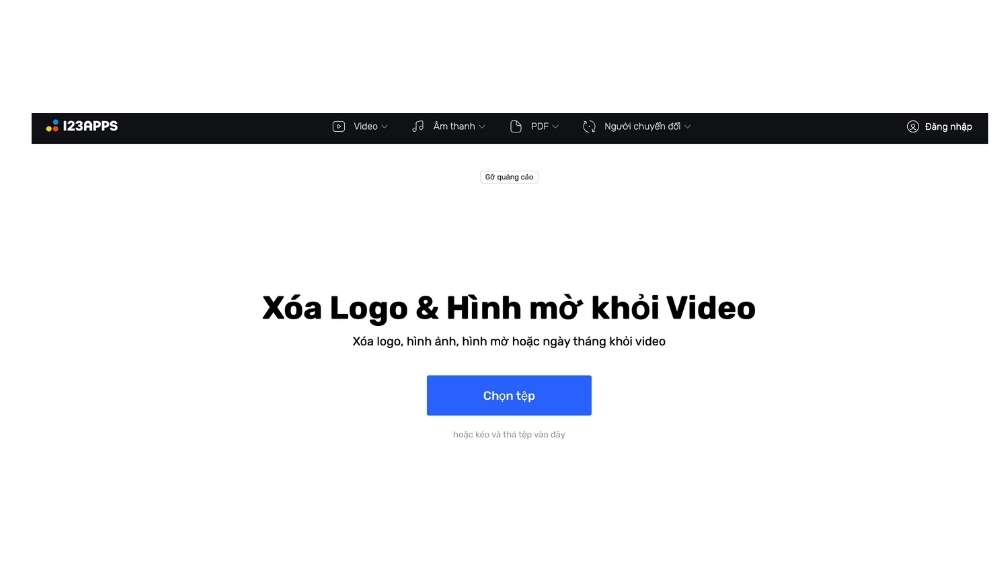 cách xóa logo trong video-123APPS-chọn tệp