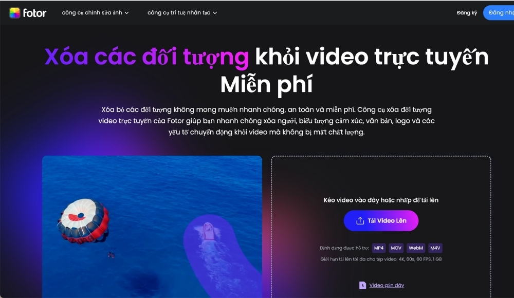 cách xóa logo trong video-Fotor-tải lên video có logo bạn muốn xóa