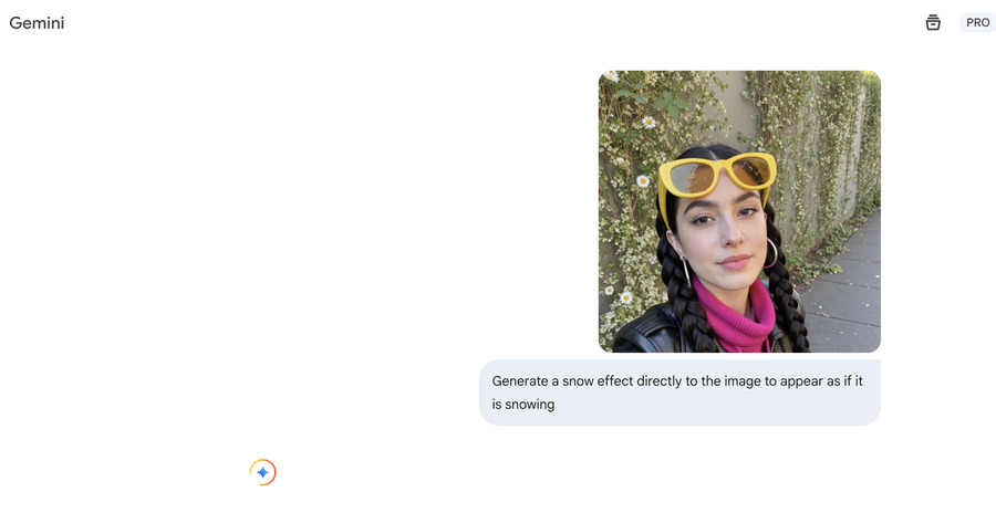 How Can I Add Snow to a Photo as an Overlay - Gemini - Prompt