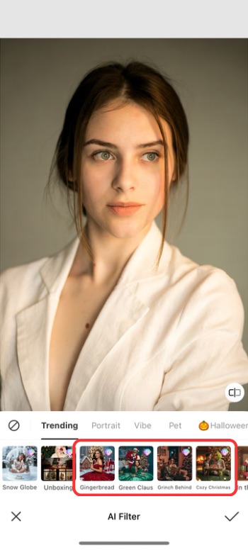 How to add Santa to a photo on your phone - BeautyPlus - Santa Filter