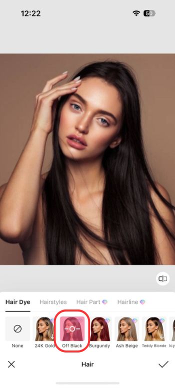 what would i look like with black hair-BeautyPlus app step 4