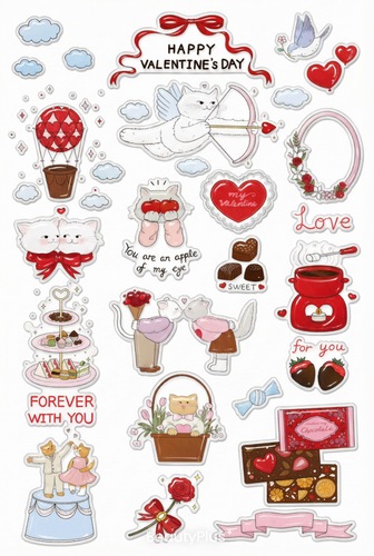 ボンボンドロップステッカー - バレンタイン