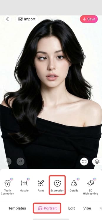 how to fix lazy eye in photos-BeautyPlus app step 3