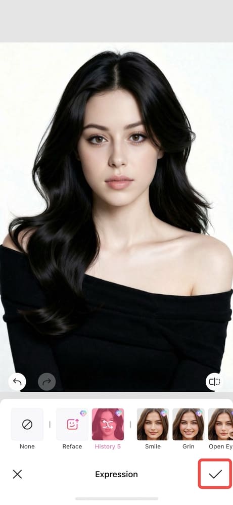 how to fix lazy eye in photos-BeautyPlus app step 6