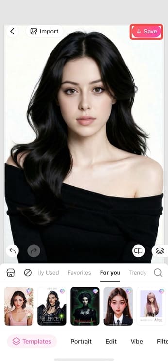 how to fix lazy eye in photos-BeautyPlus app step 7