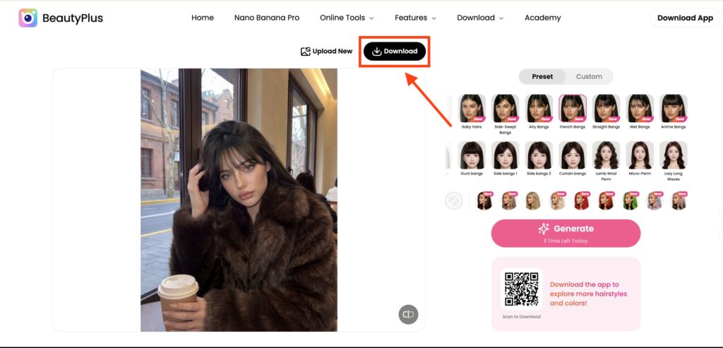 Simulación de flequillo en línea - Paso 5