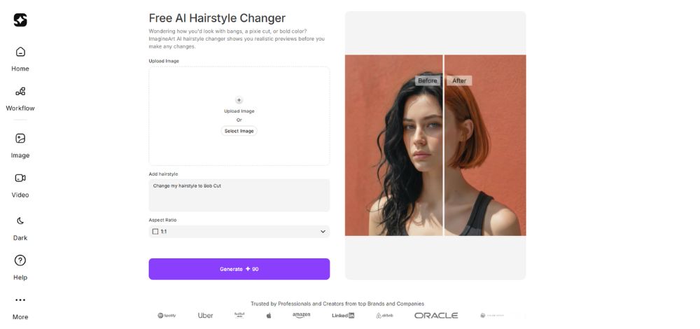 ImagineArt - interface