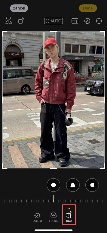 how to look taller in photos-iphone step 2