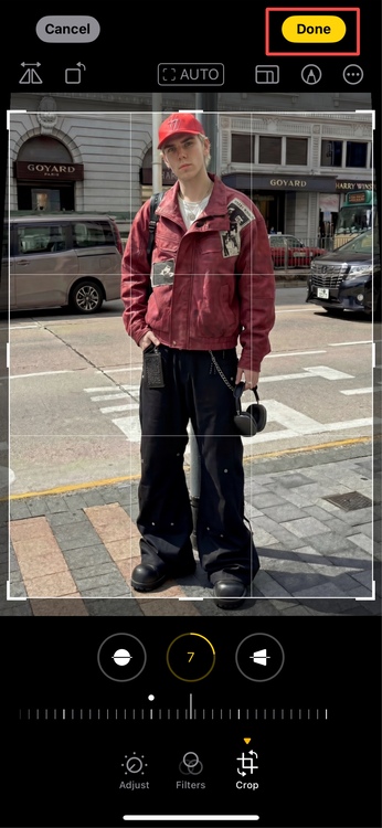 how to look taller in photos-iphone step 5