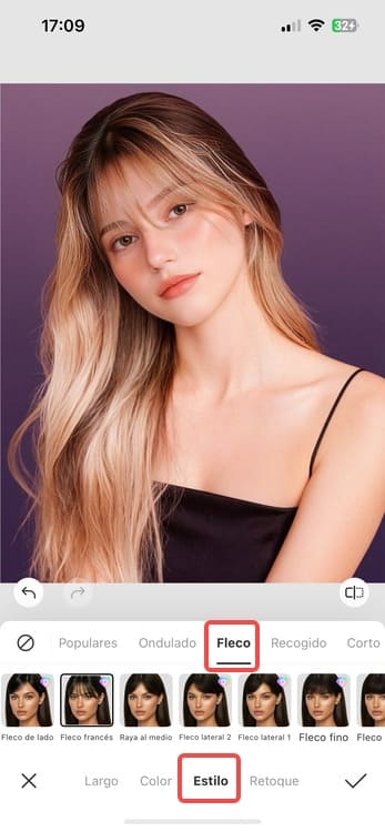 ¿Cómo me vería con flequillo en la aplicación BeautyPlus? - Paso 4