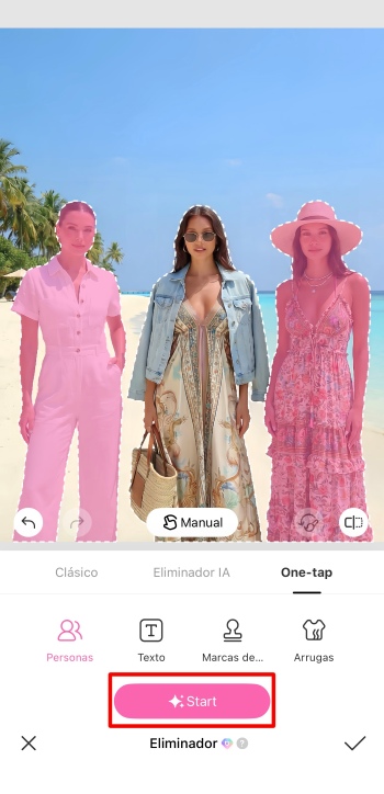 Airbrush App Screenshot ES - remove people start