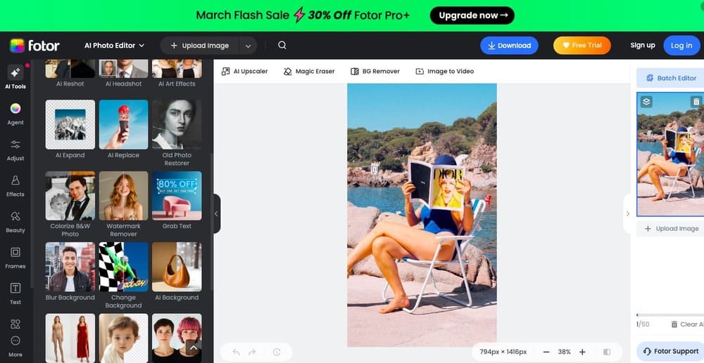 Online tool to change photo backgrounds - Fotor
