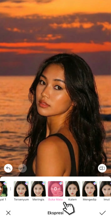 Cara Edit Foto Mata Merem Jadi Melek dengan aplikasi BeautyPlus - Langkah 3