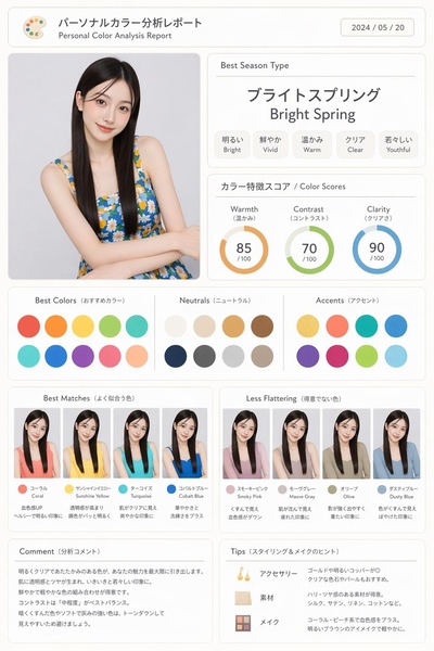 BeautyPlus パーソナルカラー診断結果