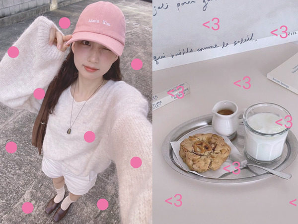 beautyplus 穴あけパンチ加工ピンクの点