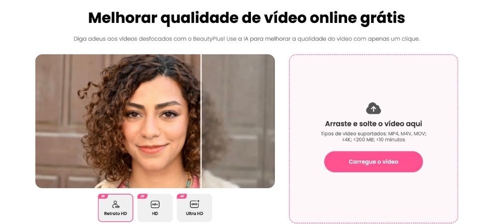 Melhorador de vídeo com IA do BeautyPlus