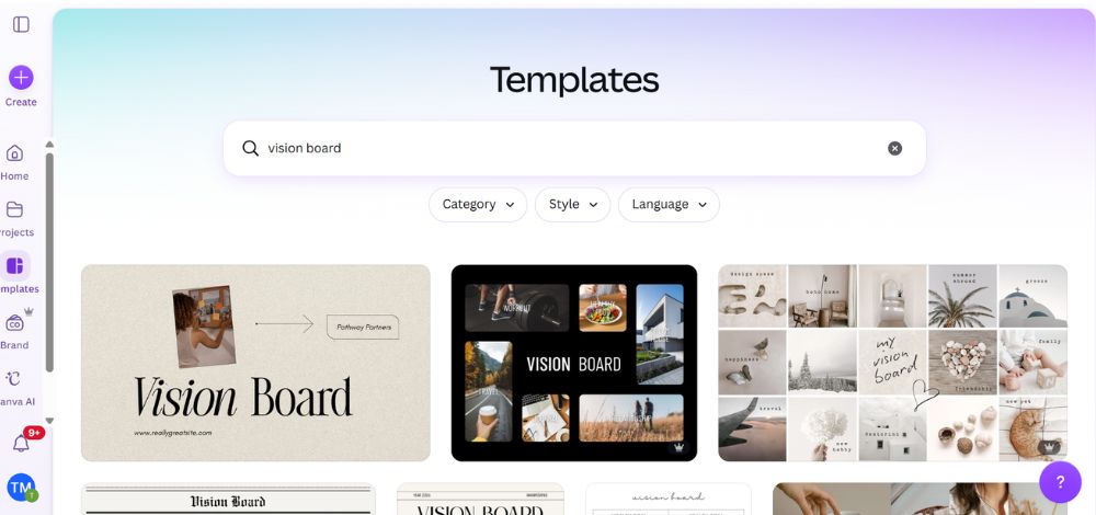 make a vision board - Canva - 02