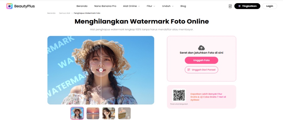 Menghilangkan Watermark Foto-BeautyPlus