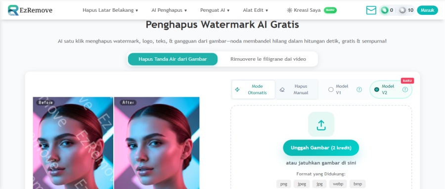 Menghilangkan Watermark Foto-Ezremove