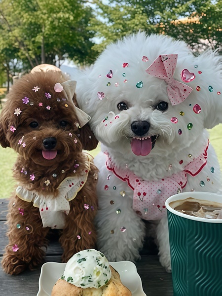 ビジューデコ-テディベアのような犬