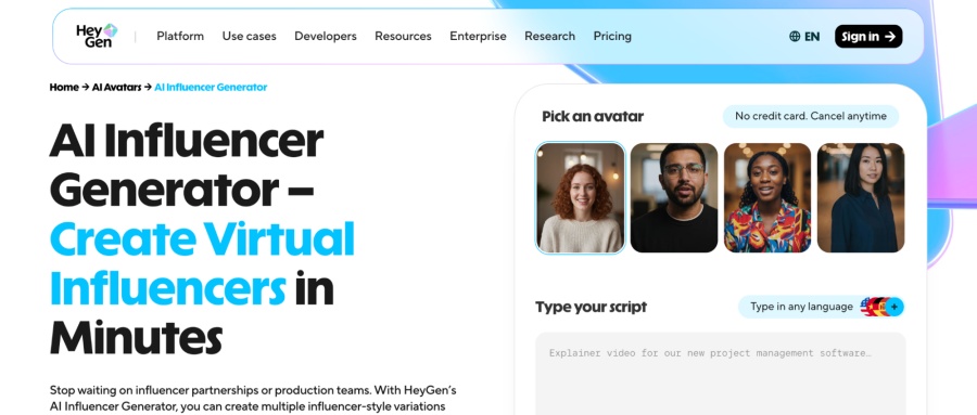 best ai influencer generator-HeyGen