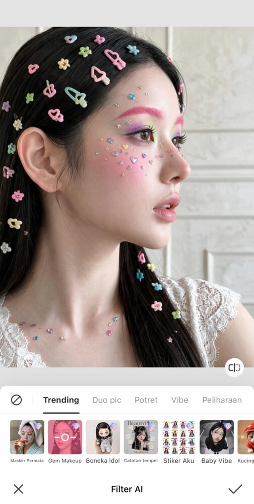 cara menggunakan filter BeautyPlus Bedazzled-langkah 3